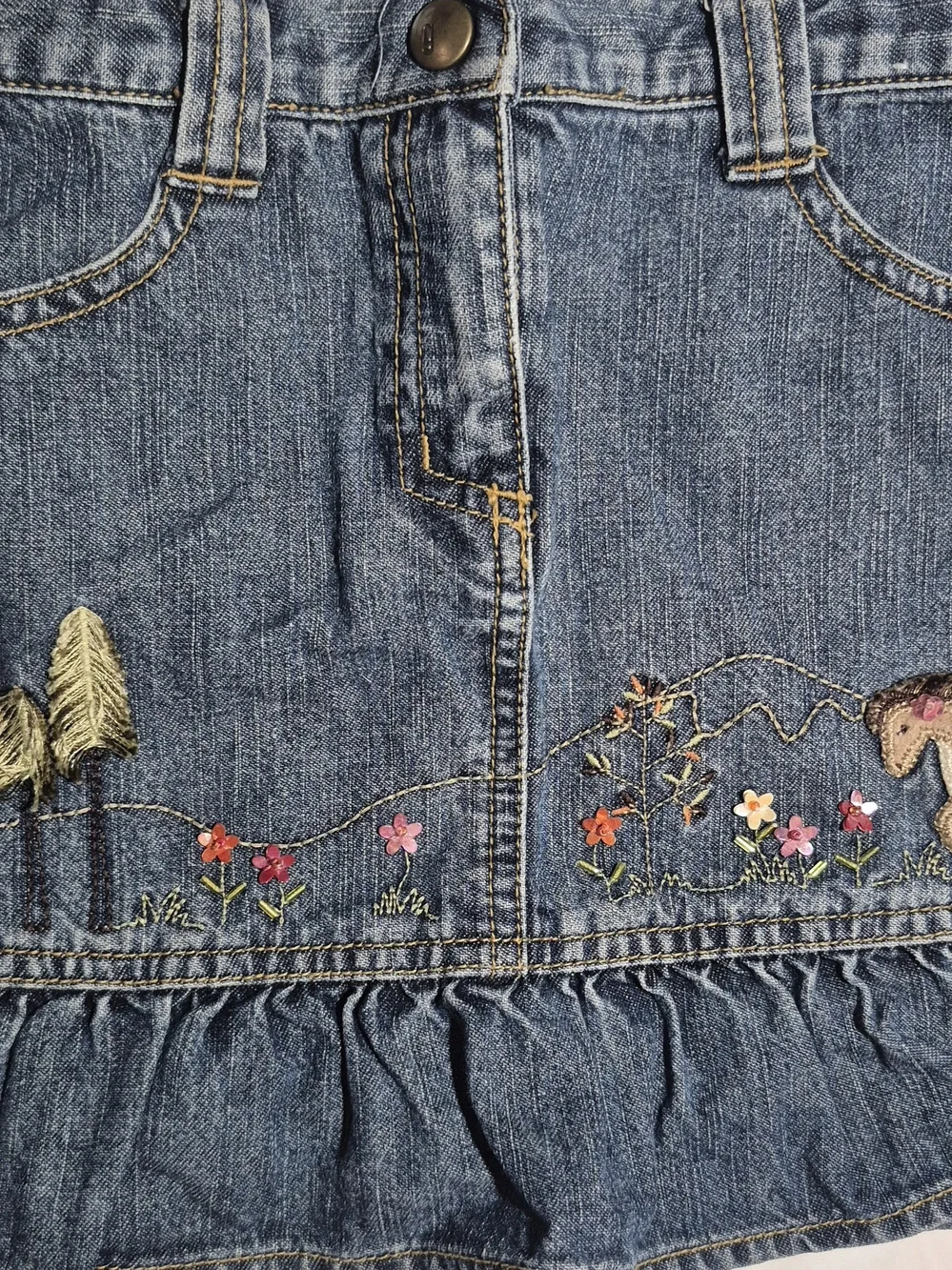 Gymboree 2005 Vintage 'Rocky Mountain' Denim Skirt Size 4